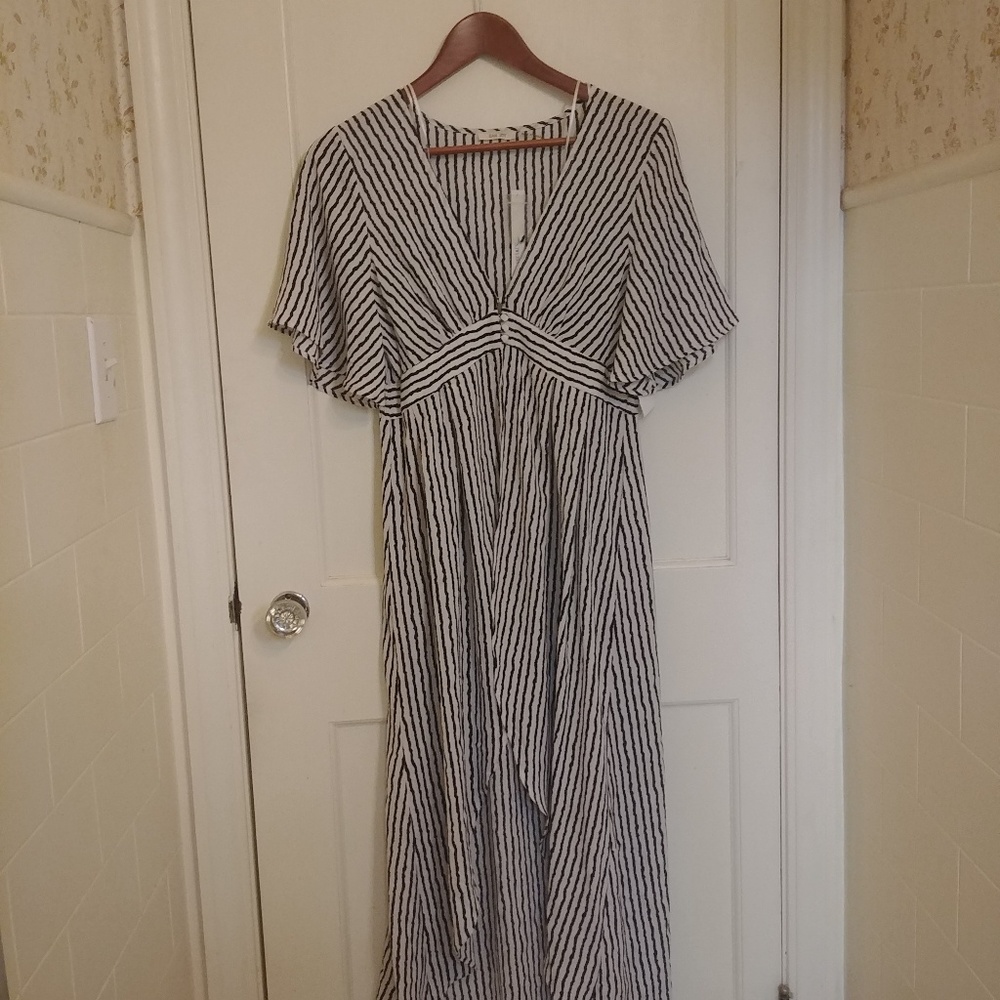 NWT Black & White Striped Cover-up